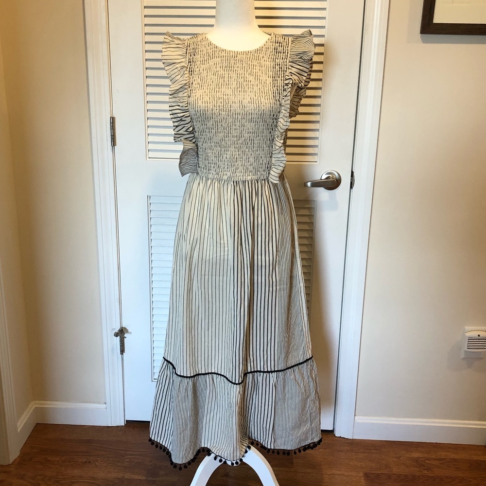 MNG SUIT cotton Pom Pom dress